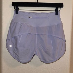 Pastel blue lululemon mid rise lined shorts